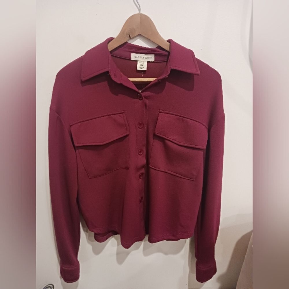 Happily Grey Button Up Sweater